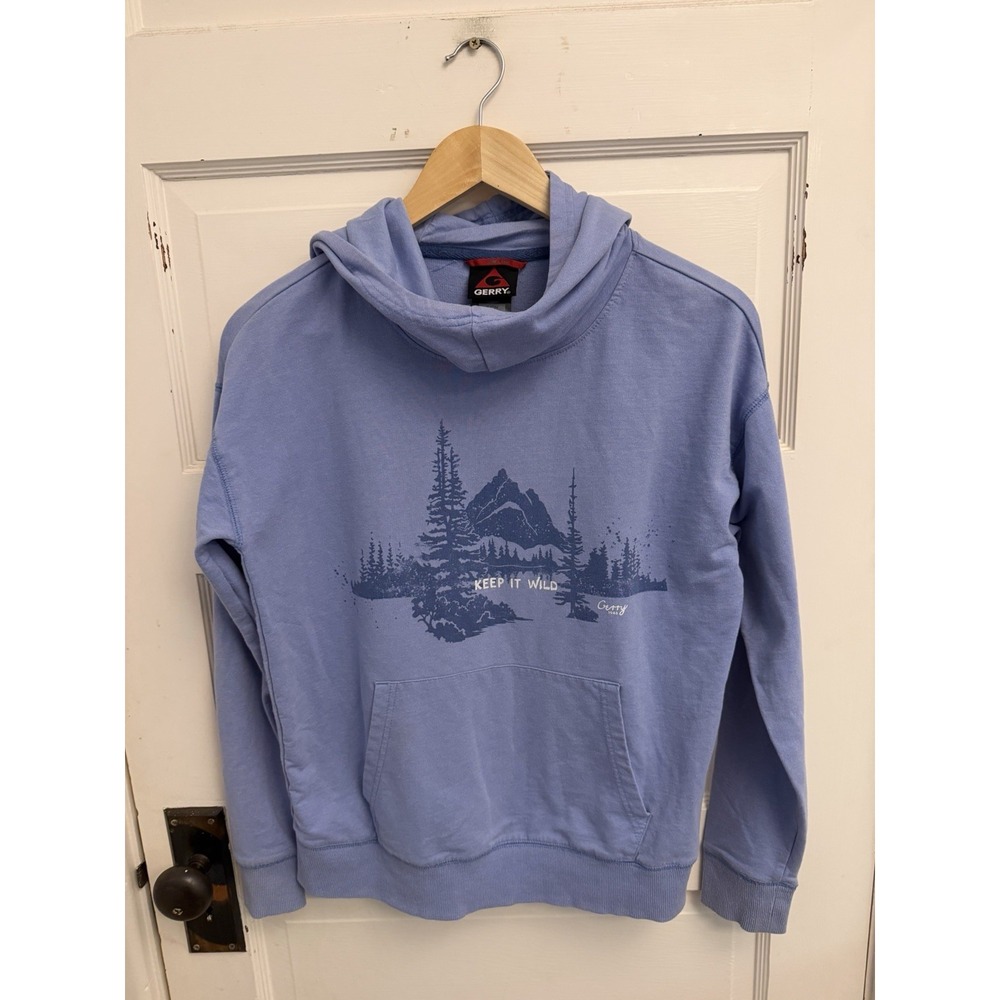 Gerry Women's Blue Keep It Wild Hoodie Outdoor Cotton Blend Light Size Small